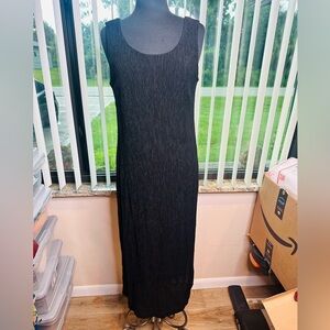 Donna Ricco Sheath Crinckle Tank Dress Classic Maxi Sleeveless Size 12